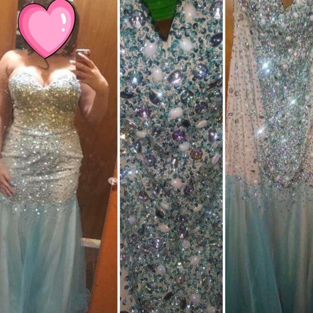 Light blue and cream